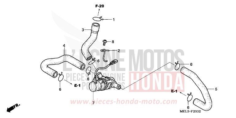 AIR INJECTION CONTROLVALVE (CBR1000RR4/5) de CBR1000RR "Fireblade" WINNING RED (R258BB) de 2004